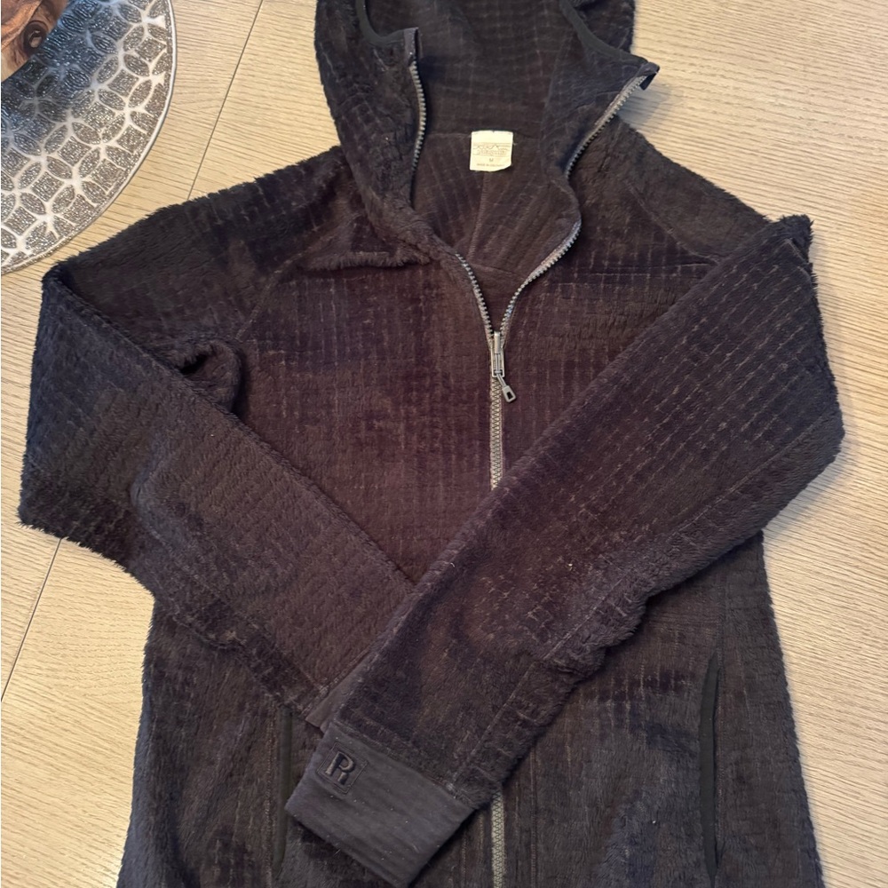 Black Hooded Zip-Up Jacket